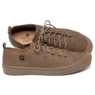 Tênis   Cano Baixo em Couro Caramelo - Codigo - 153021