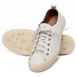 Tênis   Cano Baixo em Couro Off-White - Codigo - 156075