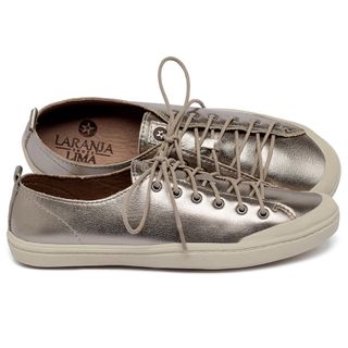 Tênis   Cano Baixo em Couro Metalizado - Codigo - 156075