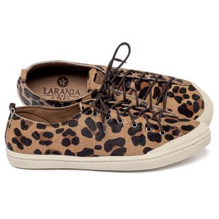 Tênis   Cano Baixo em Couro Animal Print - Codigo - 156076