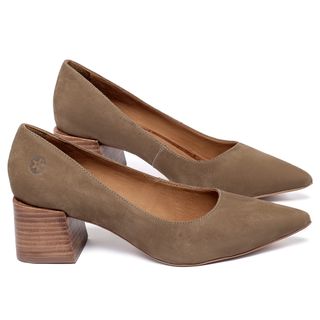 Scarpin   Bico Fino Salto de 5 cm em Couro Cinza - Codigo - 157061