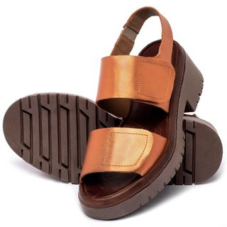 Sandália   Boho Salto de 5 cm em Couro Metalizado - Codigo - 153015