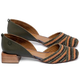 Scarpin   Bico Quadrado Salto de 3 cm em Couro Colorido - Codigo - 3868