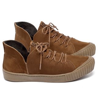 Tênis   Cano Alto em Couro Caramelo - Codigo - 153022