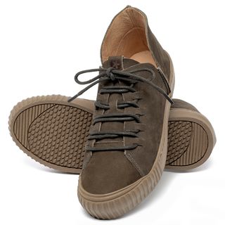 Tênis   Cano Alto em Couro Musgo - Codigo - 153022