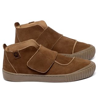 Tênis   Cano Alto em Couro Caramelo - Codigo - 153048