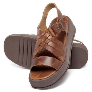 Sandália   Boho em Couro Marrom - Codigo - 153078