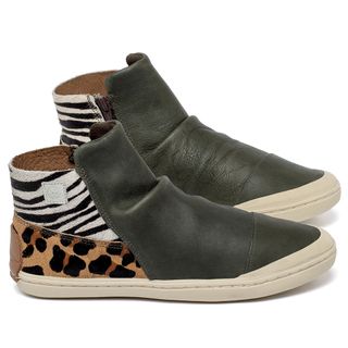 Tênis   Cano Alto em Couro Animal Print - Codigo - 156134