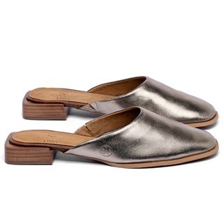 Sandália   Laranja Lima Shoes Classic Salto de 3 cm em Couro Metalizado - Codigo - 157064