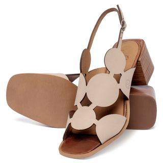 Sandália   Laranja Lima Shoes Classic Salto de 5 cm em Couro Nude - Codigo - 157067