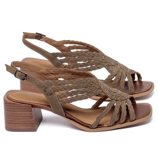 Sandália   Laranja Lima Shoes Classic Salto de 5 cm em Couro Cinza - Codigo - 157016