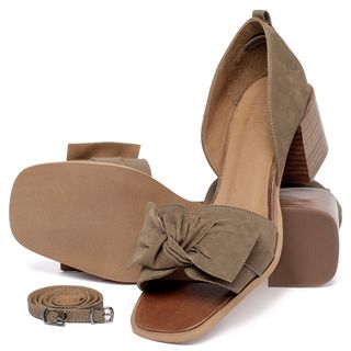 Sandália   Laranja Lima Shoes Classic Salto de 5 cm em Couro Cinza - Codigo - 157074
