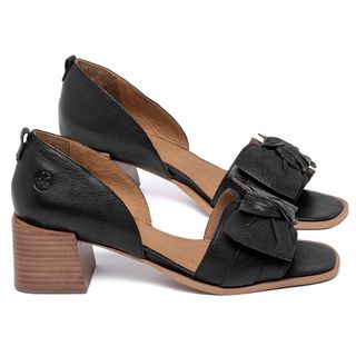 Sandália   Laranja Lima Shoes Classic Salto de 5 cm em Couro Preto - Codigo - 157074