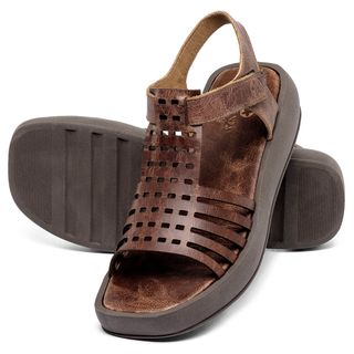 Sandália   Boho Salto de 4 cm Marrom - Codigo - 157096