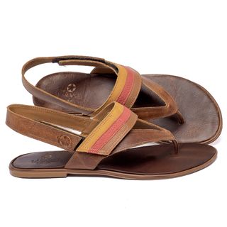 Sandália Rasteira   Flat em Couro Colorido - Codigo - 157118