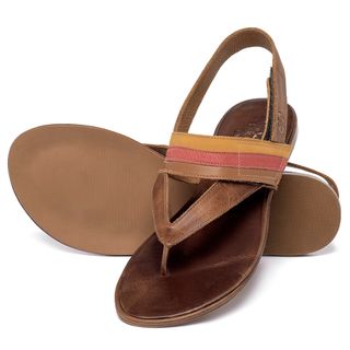 Sandália Rasteira   Flat em Couro Colorido - Codigo - 157118