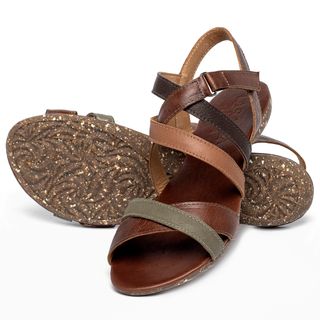 Sandália Rasteira   Flat em Couro Marrom - Codigo - 148091