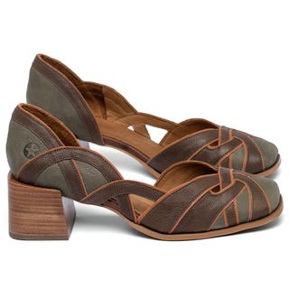 Scarpin   Bico Quadrado Salto de 5 cm em Couro Colorido - Codigo - 3852