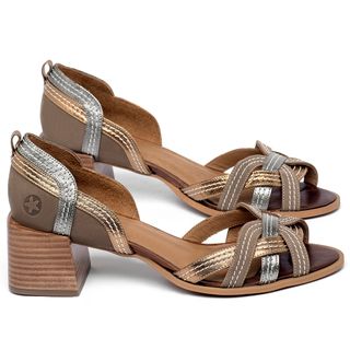 Sandália   Laranja Lima Shoes Classic Salto de 5 cm em Couro Colorido - Codigo - 3871