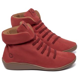 Tênis   Cano Alto em Couro Vermelho - Codigo - 139088