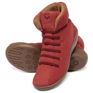 Tênis   Cano Alto em Couro Vermelho - Codigo - 139088