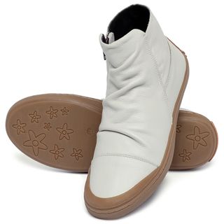 Tênis   Cano Alto em Couro Off-White - Codigo - 141189