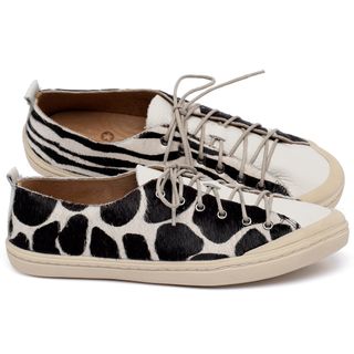 Tênis   Cano Baixo em Couro Zebra - Codigo - 141199