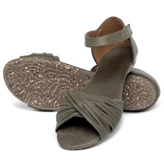 Sandália Rasteira   Flat em Couro Musgo - Codigo - 148028