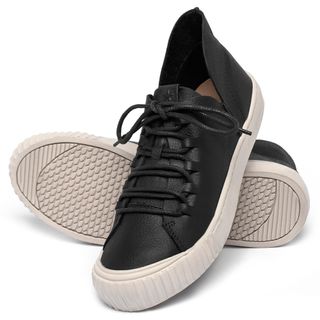 Tênis   Cano Alto em Couro Preto - Codigo - 153022