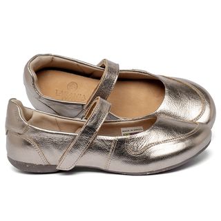Sapatilha   Bico Redondo em Couro Metalizado - Codigo - 158033