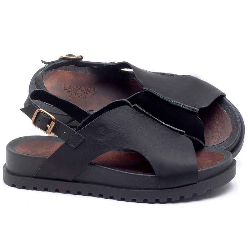 Laranja_Lima_Shoes_Sapatos_Femininos_Sandalia_Rasteira_Flat_em_Couro_Preto_-_Codigo_-_56191_1