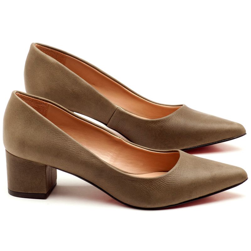Laranja_Lima_Shoes_Sapatos_Femininos_Scarpin_Salto_Medio_de_5_cm_em_Material_Misto_Musgo_-_Codigo_-_9437_1