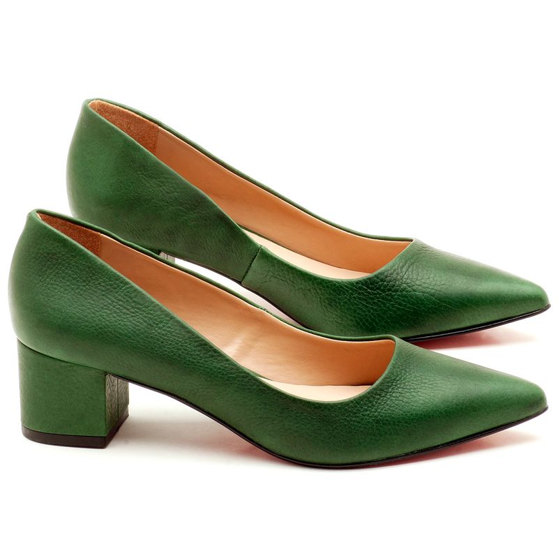 Laranja_Lima_Shoes_Sapatos_Femininos_Scarpin_Salto_Medio_de_5_cm_em_Material_Misto_Verde_-_Codigo_-_9437_1