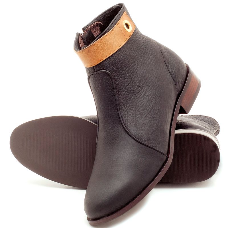 Laranja_Lima_Shoes_Sapatos_Femininos_Bota_Cano_Curto_Salto_de_2_cm_em_Couro_Preto_-_Codigo_-_9441_2