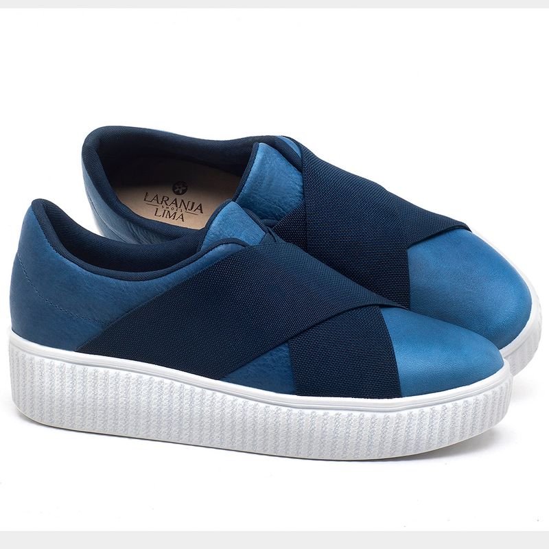 Laranja_Lima_Shoes_Sapatos_Femininos_Tenis_Cano_Baixo_em_Couro_Azul_-_Codigo_-_9448_1