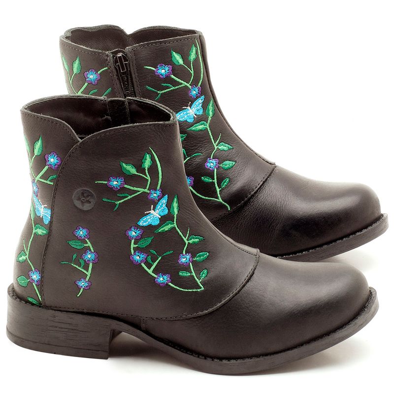 Laranja_Lima_Shoes_Sapatos_Femininos_Bota_Cano_Curto_Salto_de_2_cm_em_Couro_Preto_-_Codigo_-_141078_1
