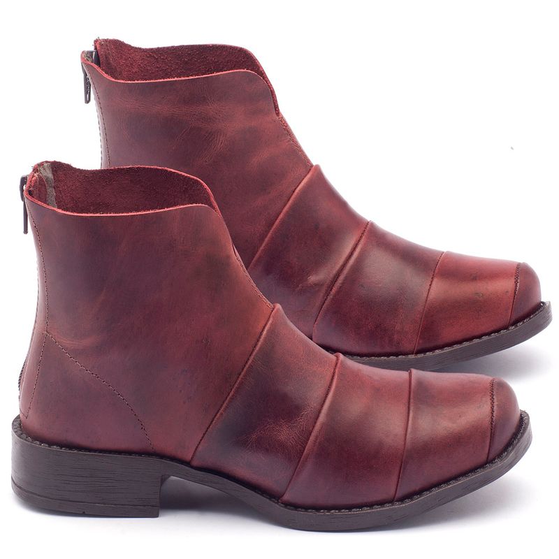 Laranja_Lima_Shoes_Sapatos_Femininos_Bota_Cano_Curto_Salto_de_3_cm_em_Couro_Bordo_-_Codigo_-_141001_1