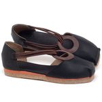 Laranja_Lima_Shoes_Sapatos_Femininos_Sapatilha_Bico_Redondo_em_Couro_Preto_-_Codigo_-_3057_1
