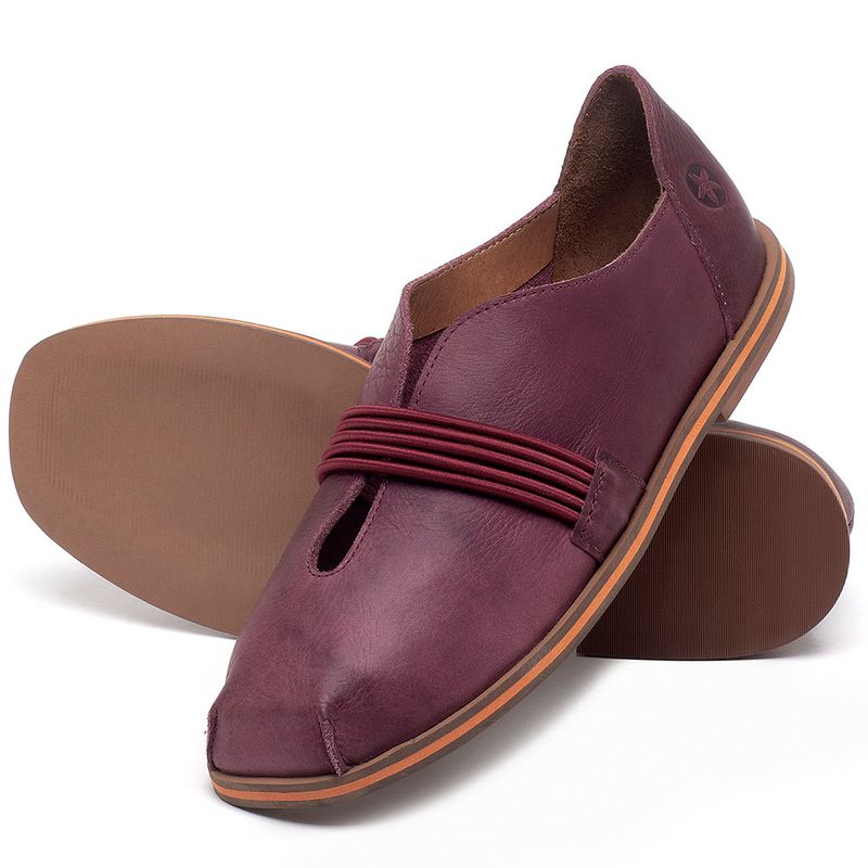 Laranja_Lima_Shoes_Sapatos_Femininos_Sapatilha_Bico_Redondo_em_Couro_Vinho_-_Codigo_-_3053_2