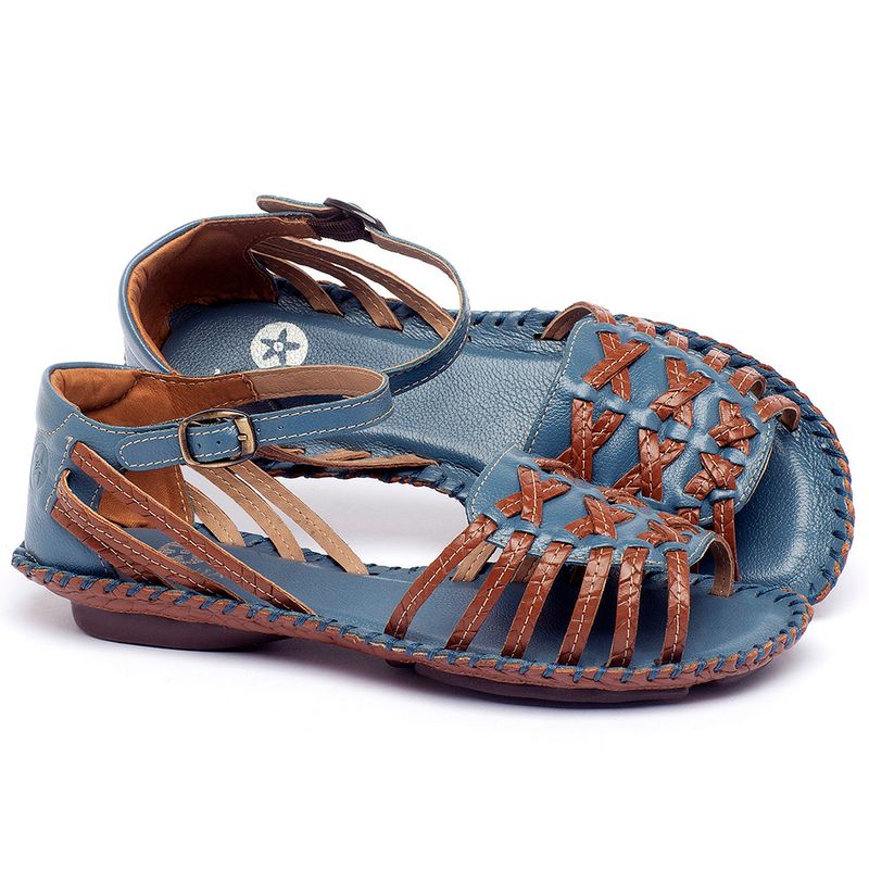 Laranja_Lima_Shoes_Sapatos_Femininos_Sandalia_Rasteira_Flat_em_Couro_Azul_-_Codigo_-_136003_1