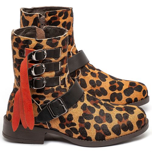 Bota Cano Médio em Couro Animal Print - Codigo - 141195