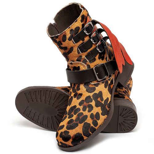 Bota Cano Médio em Couro Animal Print - Codigo - 141195