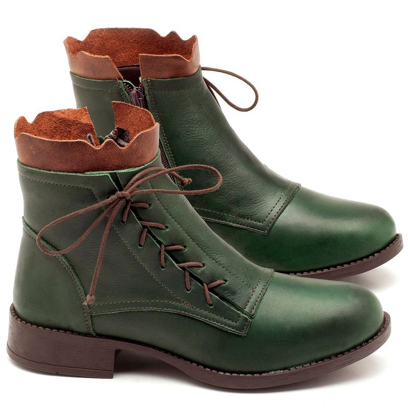 Laranja_Lima_Shoes_Sapatos_Femininos_Bota_Cano_Curto_em_Couro_Verde_-_Codigo_-_141066_1