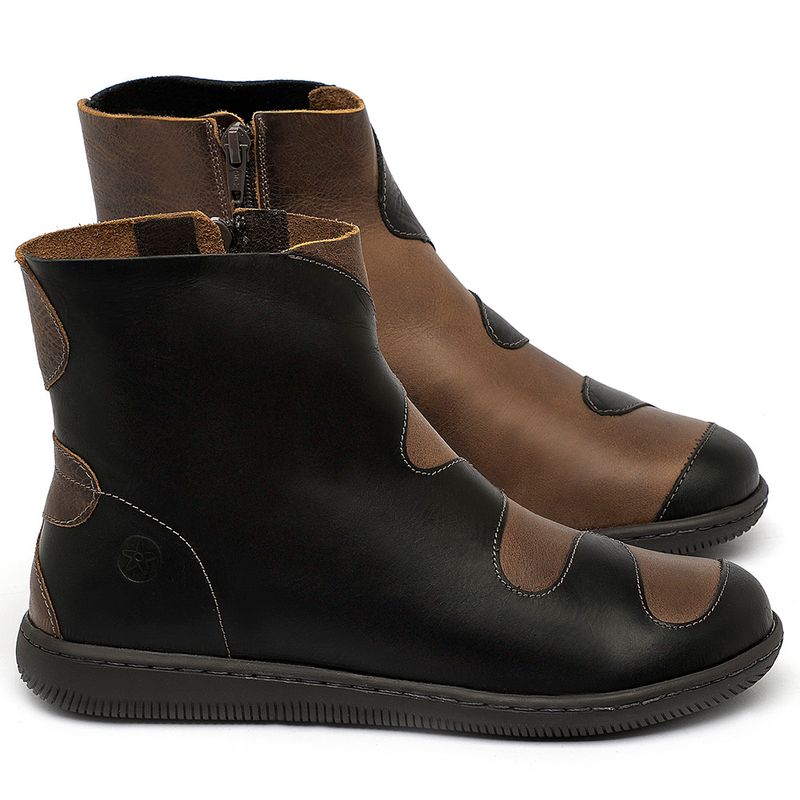 Laranja_Lima_Shoes_Sapatos_Femininos_Flat_Boot_em_Couro_Preto_-_Codigo_-_137325_1