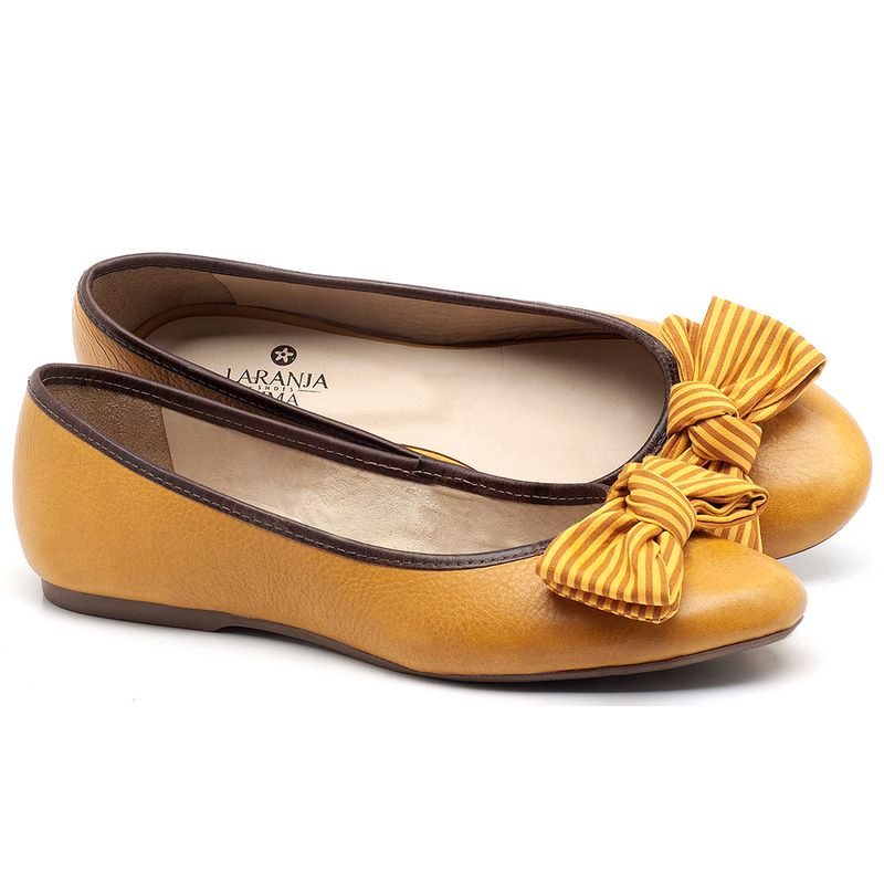 Laranja_Lima_Shoes_Sapatos_Femininos_Sapatilha_Bico_Redondo_em_Couro_Laranja_-_Codigo_-_9450_1