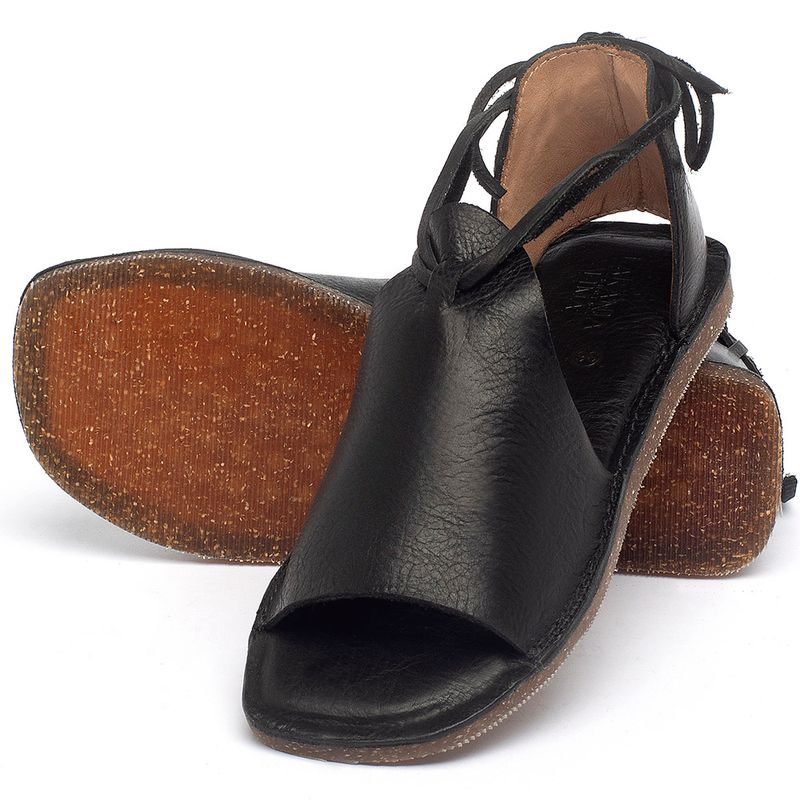 Laranja_Lima_Shoes_Sapatos_Femininos_Sandalia_Rasteira_Flat_em_Couro_Preto_-_Codigo_-_141164_2