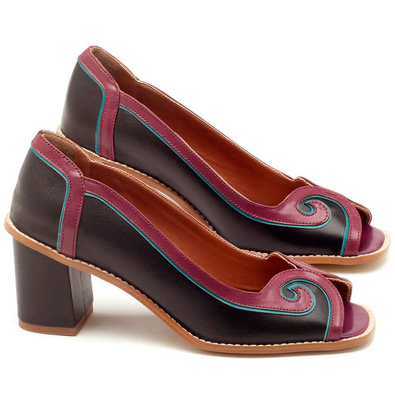 Laranja_Lima_Shoes_Sapatos_Femininos_Peep_Toe_Laranja_Lima_Shoes_Salto_de_6_cm_em_Couro_Bicolor_-_Codigo_-_3578_1