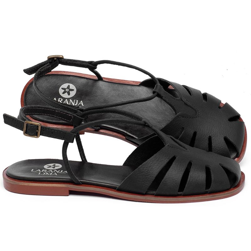Laranja_Lima_Shoes_Sapatos_Femininos_Sandalia_Rasteira_Flat_em_Couro_Preto_-_Codigo_-_136118_1