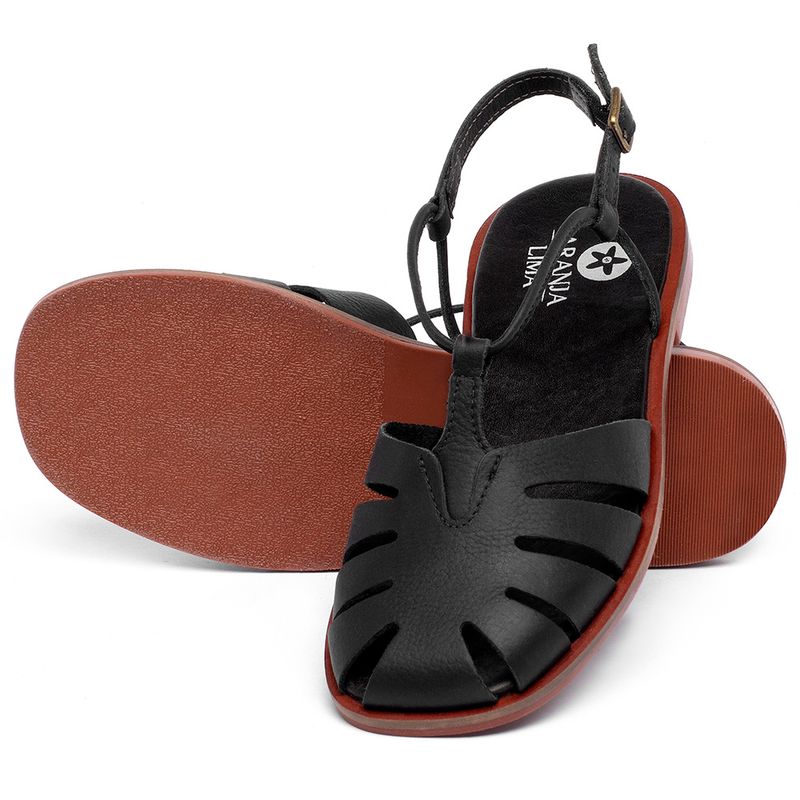 Laranja_Lima_Shoes_Sapatos_Femininos_Sandalia_Rasteira_Flat_em_Couro_Preto_-_Codigo_-_136118_2