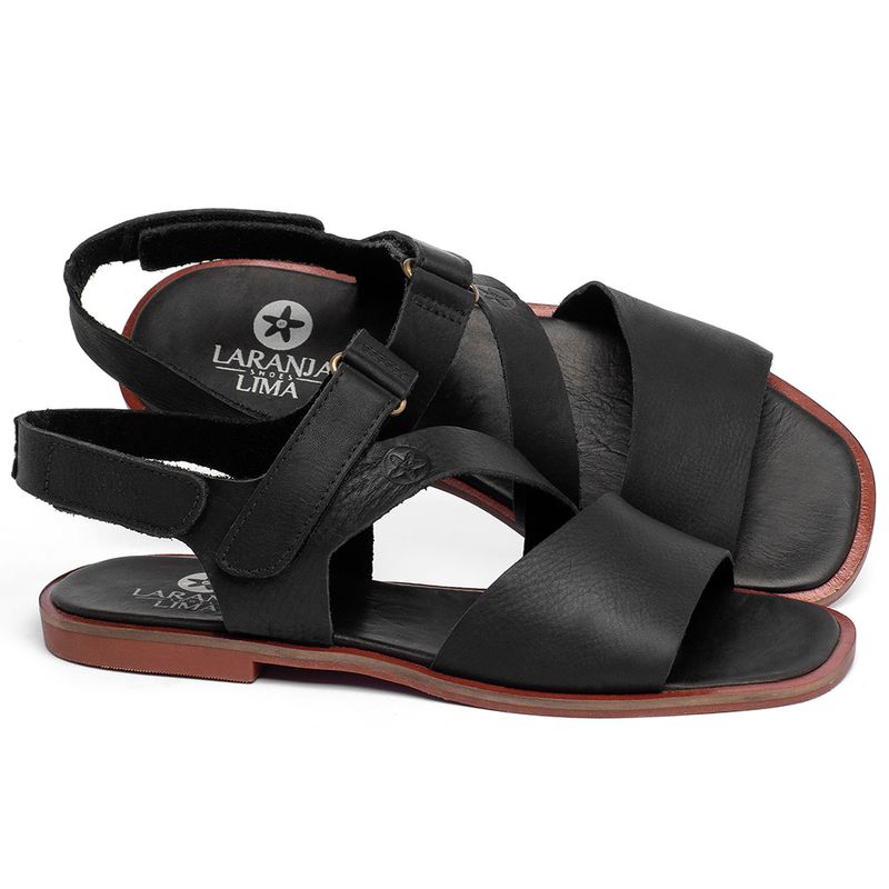 Laranja_Lima_Shoes_Sapatos_Femininos_Sandalia_Rasteira_Flat_em_Couro_Preto_-_Codigo_-_136111_1